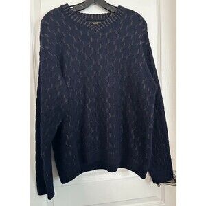 Vtg Bachrach Sweater Men’s Size M Geometric Pattern Pullover Wool Blend V-neck